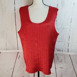 Sere Nade Tank Top Blouse Sz 3X Red Crinkle